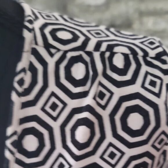 Cynthia Rowley Black and White Wrap Dress with Long Sleeves - Picture 6 of 9